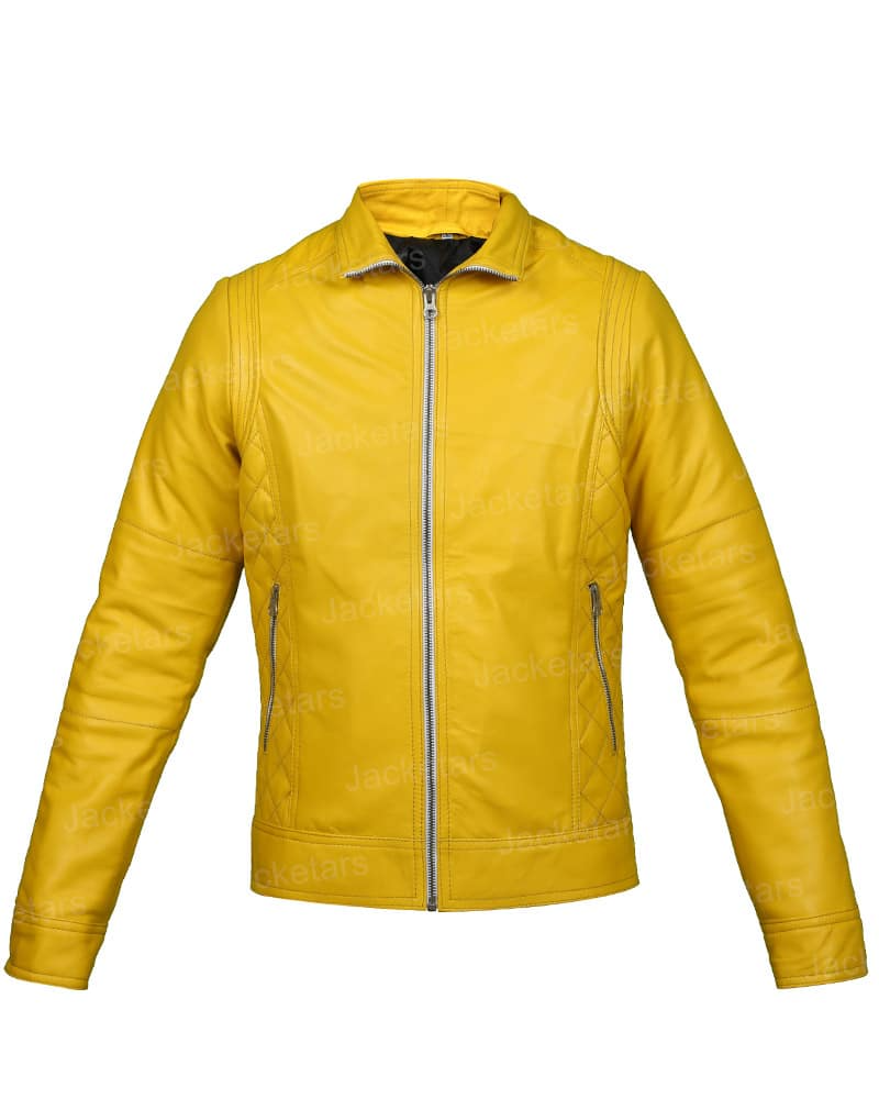Yellow-Womens-Leather-Jacket